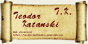 Teodor Katanski vizit kartica